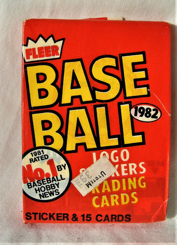 1982 Fleer BaseBall NOS Unopened Sealed Single Wax Pack Trading Cards Sticker