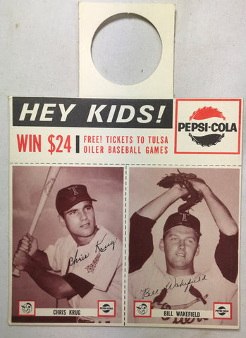 1963 Pepsi-Cola Tulsa Oilers Minor Baseball Team Chris Krug Bill Wakefield MINT - Cabin Fever Purveyors