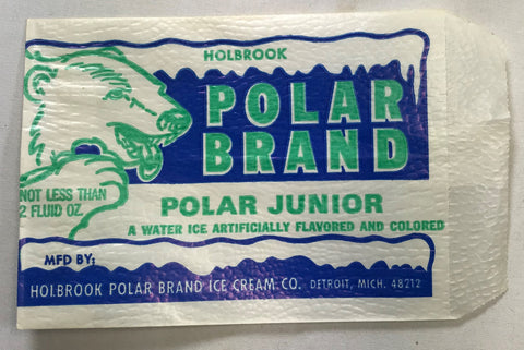 Vintage Holbrook Polar Brand Junior Water Ice Cream Wrapper Novelity Bag NOS - Cabin Fever Purveyors