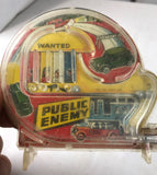 Vintage Marx Colorful Public Enemy Old Car Chase Scene Pinball Machine Mini Game - Cabin Fever Purveyors