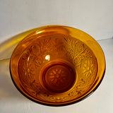 Tiara Sandwich Amber Mixing Bowl 9 1/4" Pressed Glass Excellent
