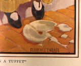 Antique 1916 Color Plate Florence Choate Original Page Little Miss Muffet Tuffet