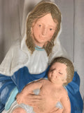 Vintage TPI 1996 Christmas Madonna Mary Jesus Blow Mold 25" No Light Nativity - Cabin Fever Purveyors