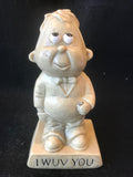Vtg Berries Sillisculpt Figure I Wuv You Man 1970 Retro Love - Cabin Fever Purveyors