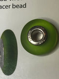 Fenton Art Glass Spacer Bead Made USA "Velvet Avocado" Jena L Blair Retired NIP - Cabin Fever Purveyors