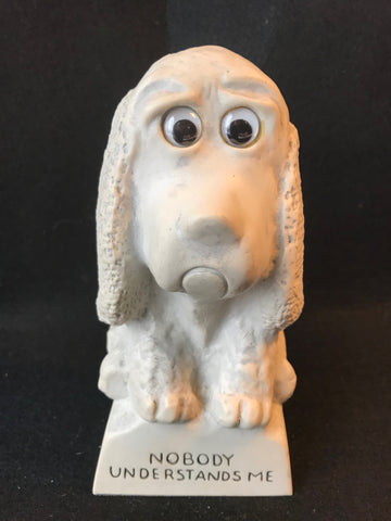 Vtg American Greetings Corp Statue Sad Puppy Dog Nobody Understands Me 1971 - Cabin Fever Purveyors