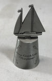 Vintage Deep Creek Lake MD Souvenir Pewter Thimble from Trading Post NOS - Cabin Fever Purveyors