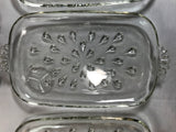 4 Vintage Hazel Atlas Tear Drop Glass Snack Luncheon Trays No Cups - Cabin Fever Purveyors