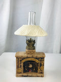 Vintage Mini Oil Lamp Fireplace Cream Shade Hurricane Enesco Made in Japan - Cabin Fever Purveyors