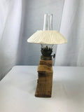 Vintage Mini Oil Lamp Fireplace Cream Shade Hurricane Enesco Made in Japan - Cabin Fever Purveyors