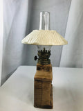Vintage Mini Oil Lamp Fireplace Cream Shade Hurricane Enesco Made in Japan - Cabin Fever Purveyors