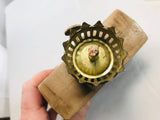 Vintage Mini Oil Lamp Fireplace Cream Shade Hurricane Enesco Made in Japan - Cabin Fever Purveyors