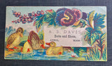 Victorian Trade Card A.S. Davis Boots and Shoes Athol Massachusetts