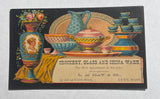 Victorian Trade Card L.A May and Co Crockery Glass China Lynn Massachusetts