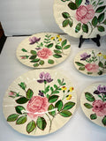 Blue Ridge June Bouquet Southern Potteries 4 Luncheon 2 Saucers 1 Oval Serving