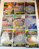Lot of 21 Decorative Crochet Magazines 1988 - 1999 1st issue Dollies Curtains +