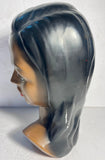 Vtg Aloha Lady Woman Head w/ Hibiscus Maui Hawaii Ceramic Bust Statue Tiki MCM