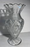 Ducan and Miller Homestead Clear 12" Vase Pressed Glass EAPG Shell in Star