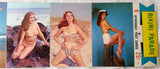Vintage Detachable Strand of 6 Bikini Girlie Post Cards1960's New NOS Man Cave - Cabin Fever Purveyors