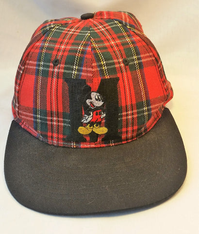 Mickey Mouse Unlimited Plaid Letterman Disney Snapback Trucker Baseball Cap Hat