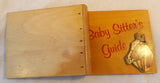 VTG Wood Hinged Flaps Notebook Baby Sitter's Guide Horse Cutout Folk Art Holder