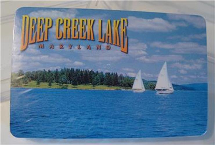 VTG NOS Deep Creek Lake Maryland MD Playing Cards MIB Old Store Stock Sailboat - Cabin Fever Purveyors