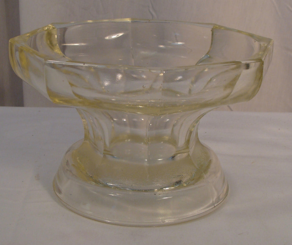 Vintage McKee Glass Punch Bowl Base Heavy Colonial Panel Marked - Cabin Fever Purveyors