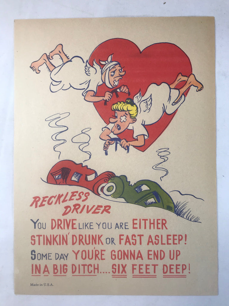 Vinegar Valentine Bad Driver Penny Dreadful Vintage Pulp Insult Comic Humor Poem - Cabin Fever Purveyors