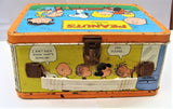 VTG George Schulz Peanuts Metal Lunchbox Snoopy WW 1 Pilot Lucy Baseball & Kite