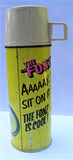 Vintage 9 1/2" Tall The Fonz Yellow Thermos AAAAAY....!