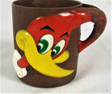 Vtg Woody Woodpecker Plastic Figural Cup Bright Colorful F&F Mold Dayton Ohio