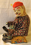 1950s ALPS Tin BO Clown Playing Violin Fiddler Rocking Battery Op Toy Parts