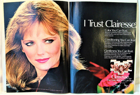 Vintage 1982 2 Pg Cheryl Tiegs Clairesse Hair Color Trust Advertising Print Ad