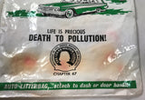 Vintage Izaak Walton League Ch 67 Auto Litter Bag DEATH TO POLLUTION Mt Rushmore - Cabin Fever Purveyors