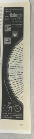 Vtg 1948 Raleigh Britain Bicycle Illustrated Print Ad Cycle Distributors
