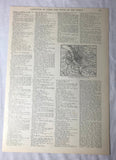 Antique 1921 USA Map Double Sided London England / Map & Text 2 pages Reynold