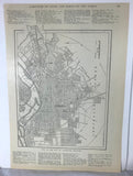 Antique 1921 USA Map Double Sided Louisville KY / Atlas Text Reynold