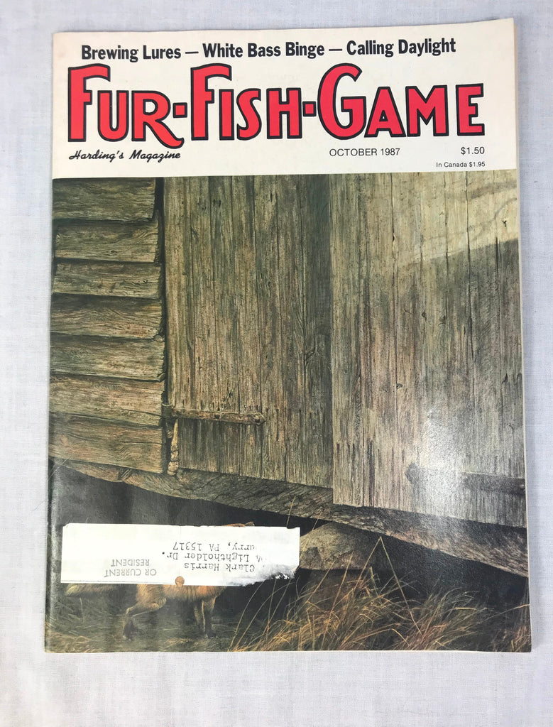 Vtg Fur Fish Game Magazine October 1987 Outdoorsmen Hunting