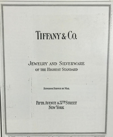 Vtg 1920 Tiffany & Co Fifth Avenue New York Art Print Ad Jewelry Silverware