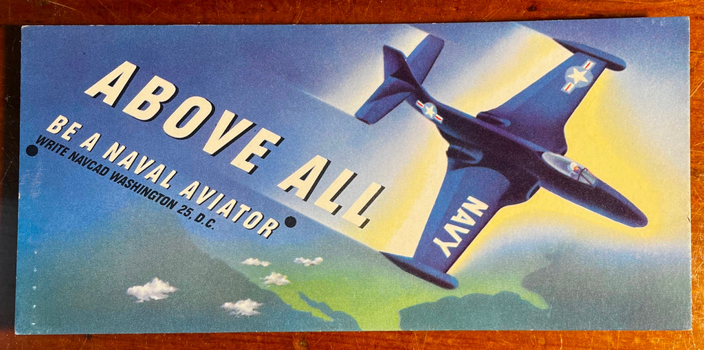 Vintage Navy Aviator Ink Blotter Jet Above All Be A Naval Aviator NAVCAD