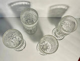 Anchor Hocking Wexford Goblet 6 5/8" Set of 4 Water Wine Clear Glass Pressed USA