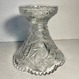 Imperial Glass Whirling Star Punch Bowl Stand Clear Pressed Ohio 7 1/4" tall