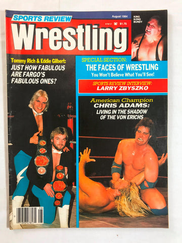 Vintage Sports Review Wrestling Magazine August 1984 Chris Adams Ed Gilbert WWF