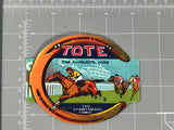 Vintage TOTE Label Sportsman's Tonic Favourite Wins Horseshoe Racing Equestrian