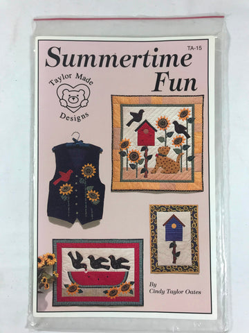 Taylor Made Designs Summertime Fun Sampler Quilts Unused TA-15 Sunflowers Birds