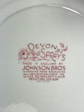 Vintage Devon Sprays by Johnson Brothers 10" Dinner Plate Pink Flowers England - Cabin Fever Purveyors