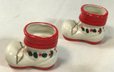 Vintage Pair Japan Santa Claus Boot Toothpick Holder Porcelain Christmas - Cabin Fever Purveyors