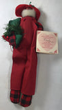 Vintage Overly-Raker Sculpture Barely Stuffed Bear w/ Wreath Tags 1994 - Cabin Fever Purveyors