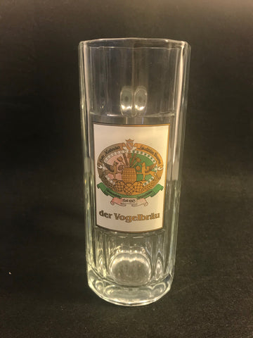 1985 der Vogelbrau Glass Beer Glass Stein Mug .5L Ribbed SAHM - Cabin Fever Purveyors