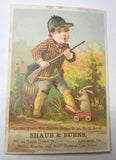 Victorian Trade Card Lancaster PA Shaub & Burns Shoes Boy Hunting Toys Queen St - Cabin Fever Purveyors